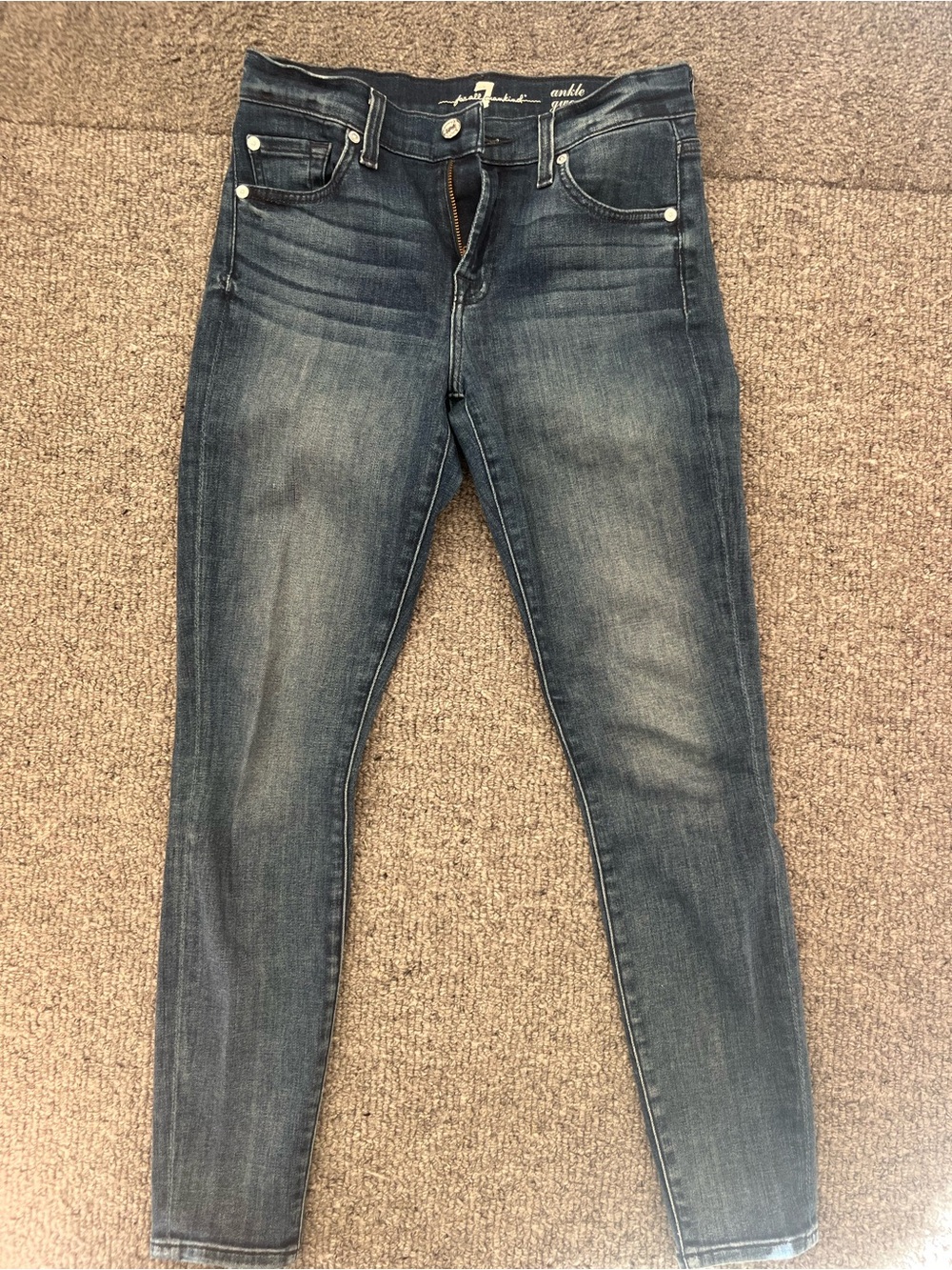 7 For All Mankind Women's Faded Indigo Skinny Jeans